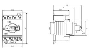 dc fuse switch disconnector dimension