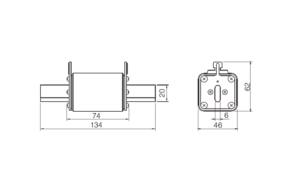 1000v pv fuse 200a dimension