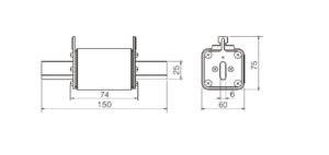 dc fuse 1000v dimension 