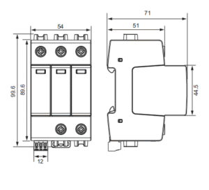 surge protective device type 2 dimensions