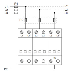 Connection diagram 240v surge protection device KYSPD-40T2-3P