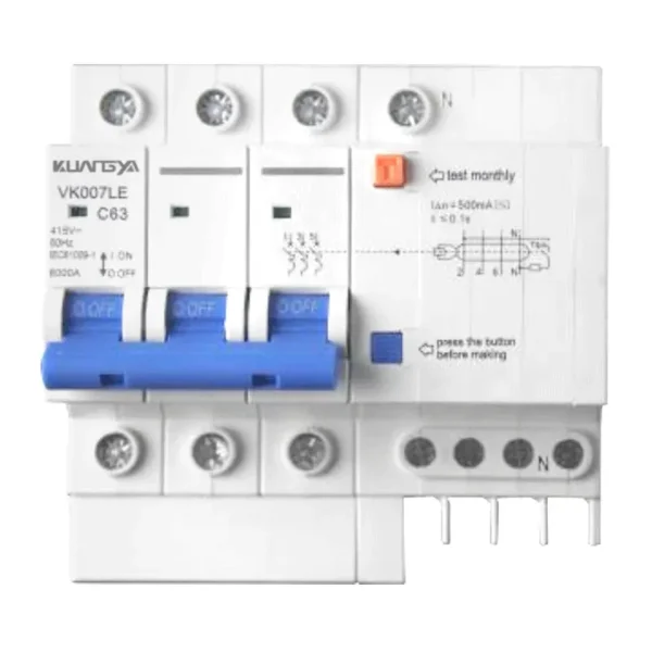 VK007LE-(3) rcbo breaker 3p