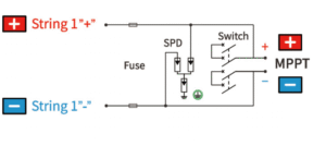 Kuangya HD-1/1 1 string pv combiner box wiring diagram 1000VDC