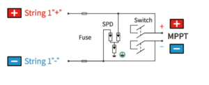Kuangya HS-1/1 pv combiner box 1 in 1 out wiring diagram 1000VDC