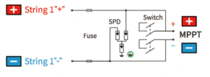 Kuangya HS-2/1 pv combiner box 2 in 1 out wiring diagram 1000VDC