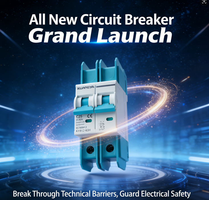 CNKUANGYA DC Miniature Circuit Breaker installed in global PV system, featuring high breaking capacity, compact design, and reliable protection for solar energy applications