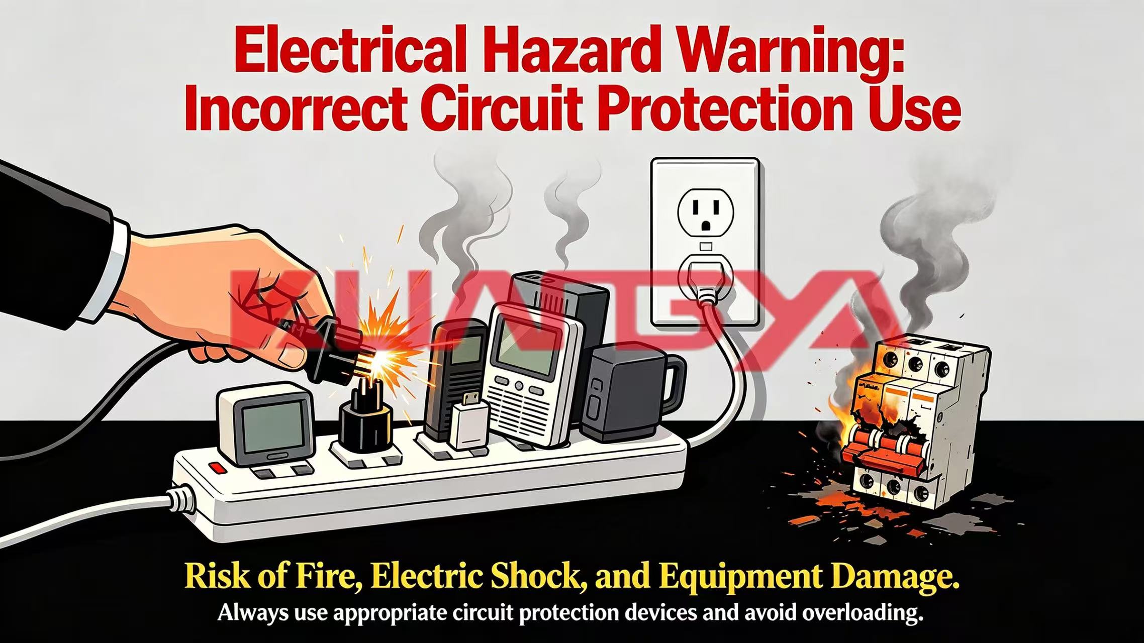 AC vs DC circuit protection comparison chart showing key differences between AC and DC circuit breakers for home safety
