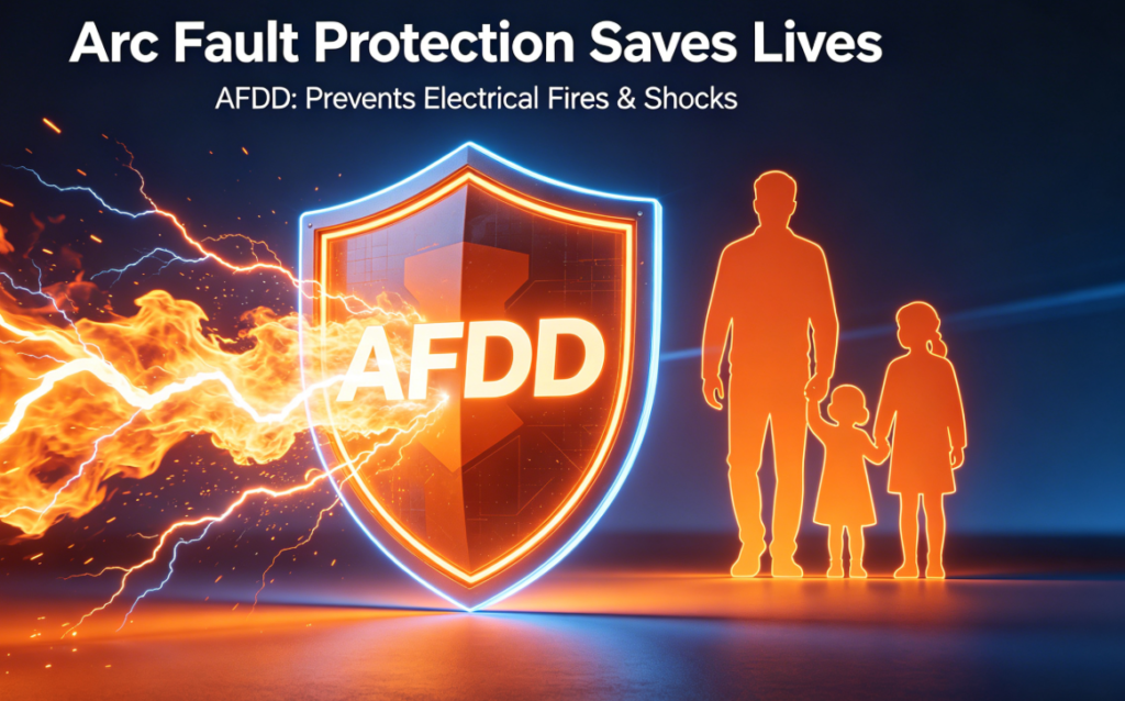 Comparison of MCB, RCD and AFDD protection capabilities in electrical safety systems