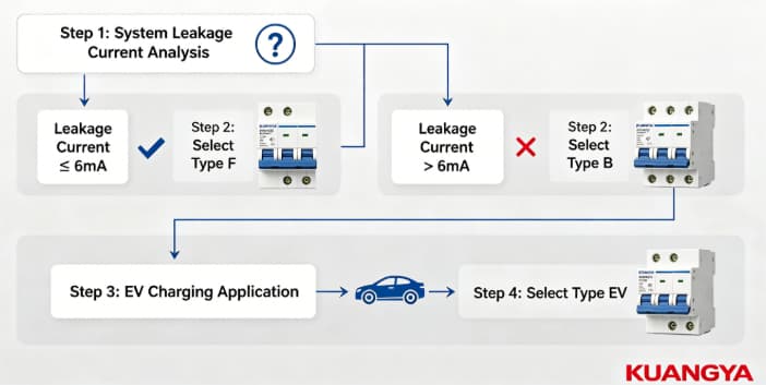 Guide for selecting RCCB for EV charging stations