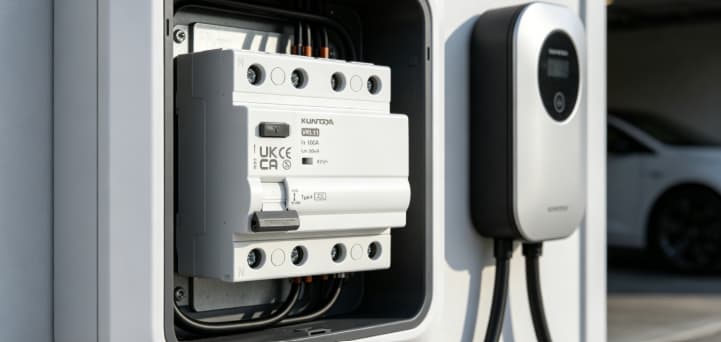 Type F RCCB for residential EV charging station
