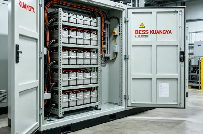 Battery energy storage system cabinet with aerosol fire suppression for lithium-ion thermal runaway protection