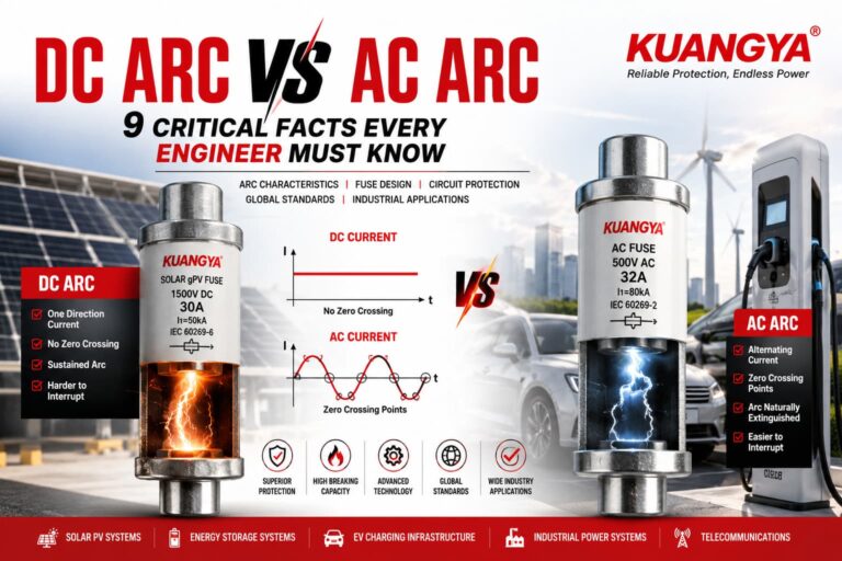 DC Arc vs AC Arc comparison between DC fuse and AC fuse