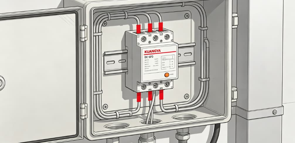 DC SPD installation in PV combiner box