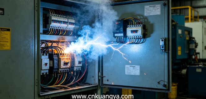 Electrical cabinet fire caused by overheating electrical components