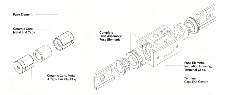 Difference between a fuse link and a complete fuse assembly