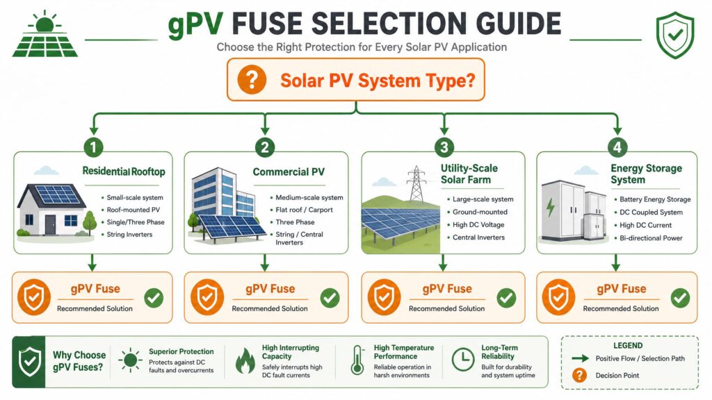 Step-by-step flowchart for gPV fuse selection in PV systems
