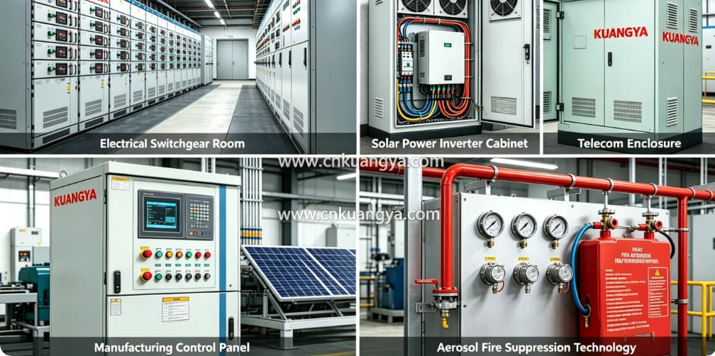 Industrial applications of aerosol fire suppression systems