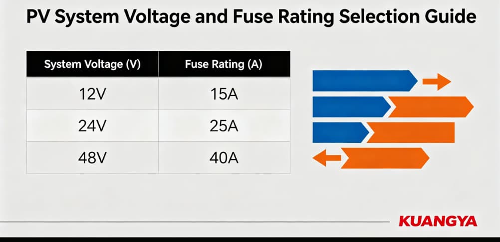Solar Fuse Voltage and Current Selection Guide