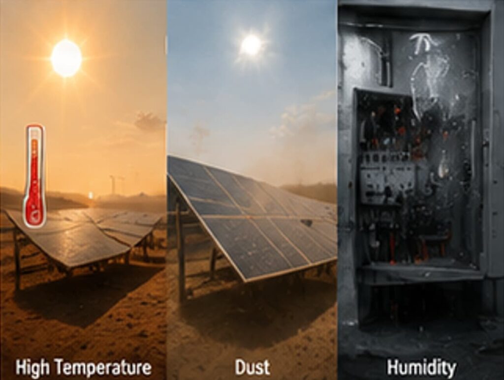 Environmental stress factors affecting PV electrical distribution box reliability