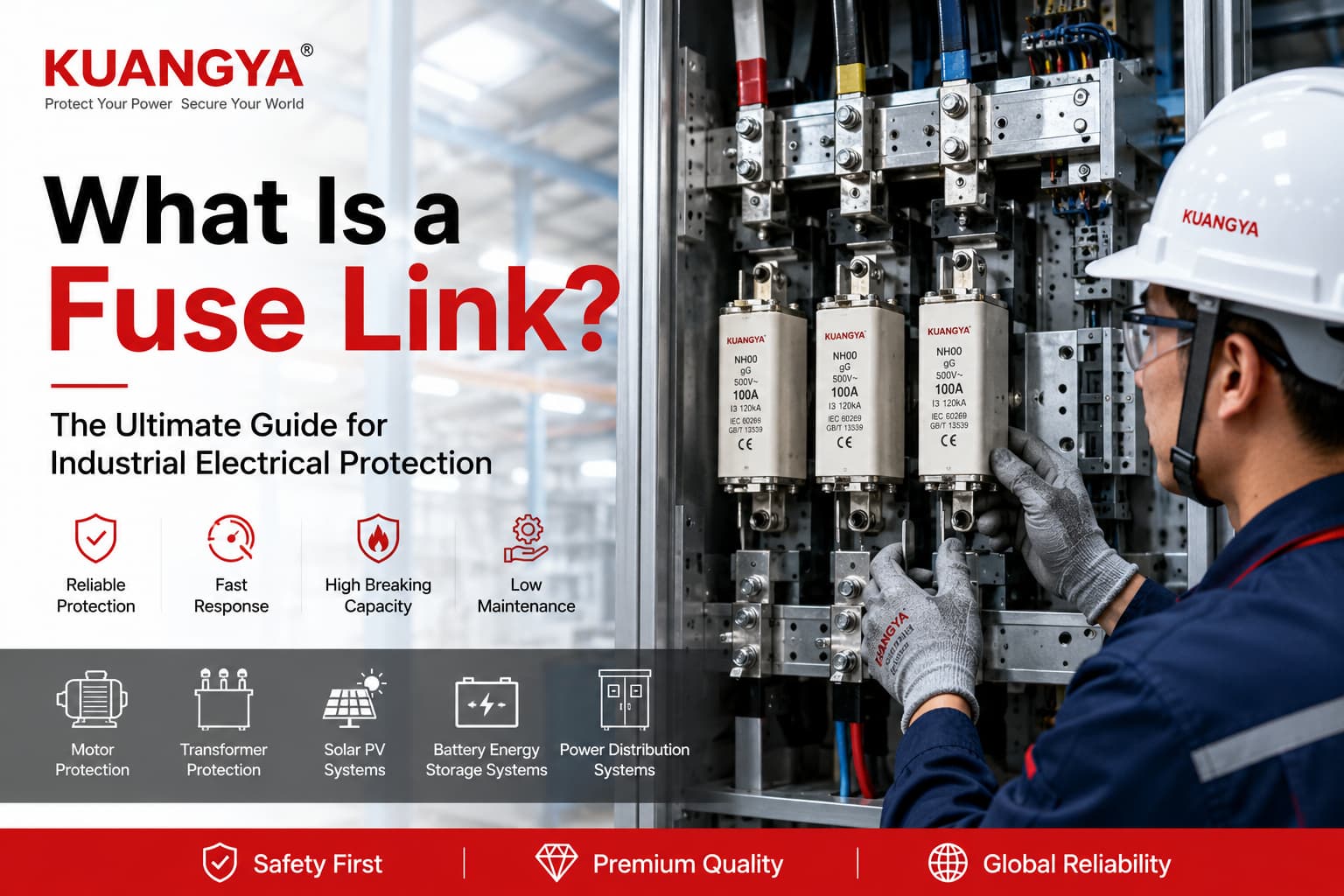 What is a fuse link used in industrial electrical protection systems