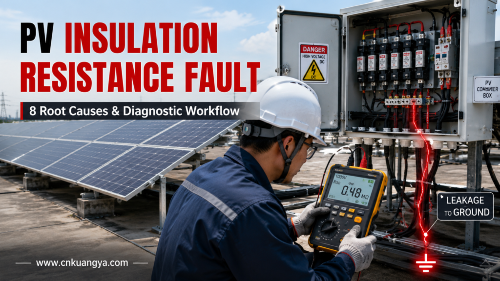 PV insulation resistance fault diagnosis in a solar PV system
