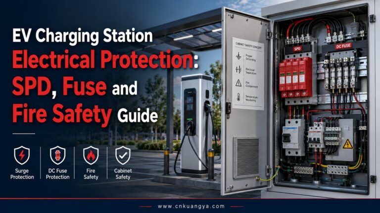 EV Charging Station Electrical Protection with SPD fuse and cabinet fire safety
