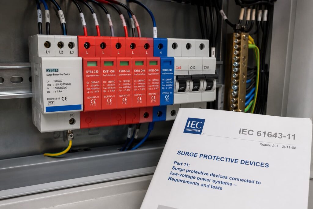 IEC 61643 standard family for AC DC PV and signal line surge protective devices