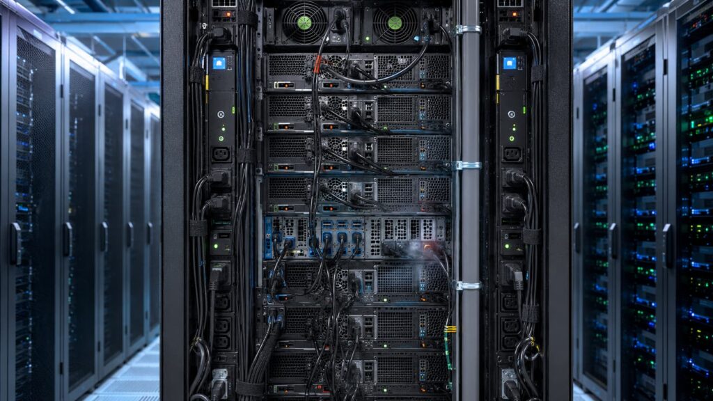 Server Rack Fire Protection with intelligent rack PDU, temperature monitoring and early smoke detection