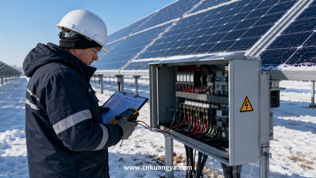 Maximum PV array voltage inspection under cold weather conditions