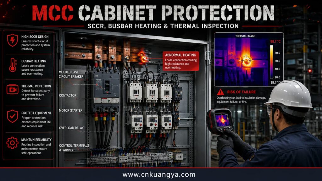 MCC cabinet busbar connection overheating during thermal inspection
