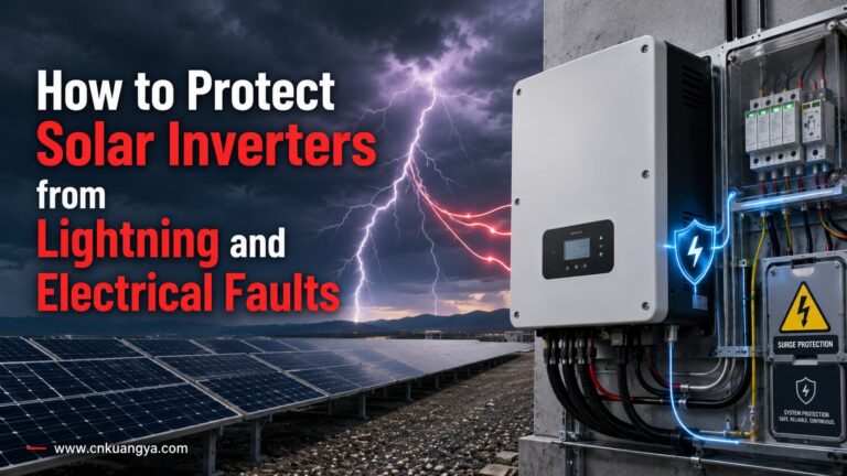 Solar inverter protection system using SPDs, gPV fuses and grounding during a lightning storm