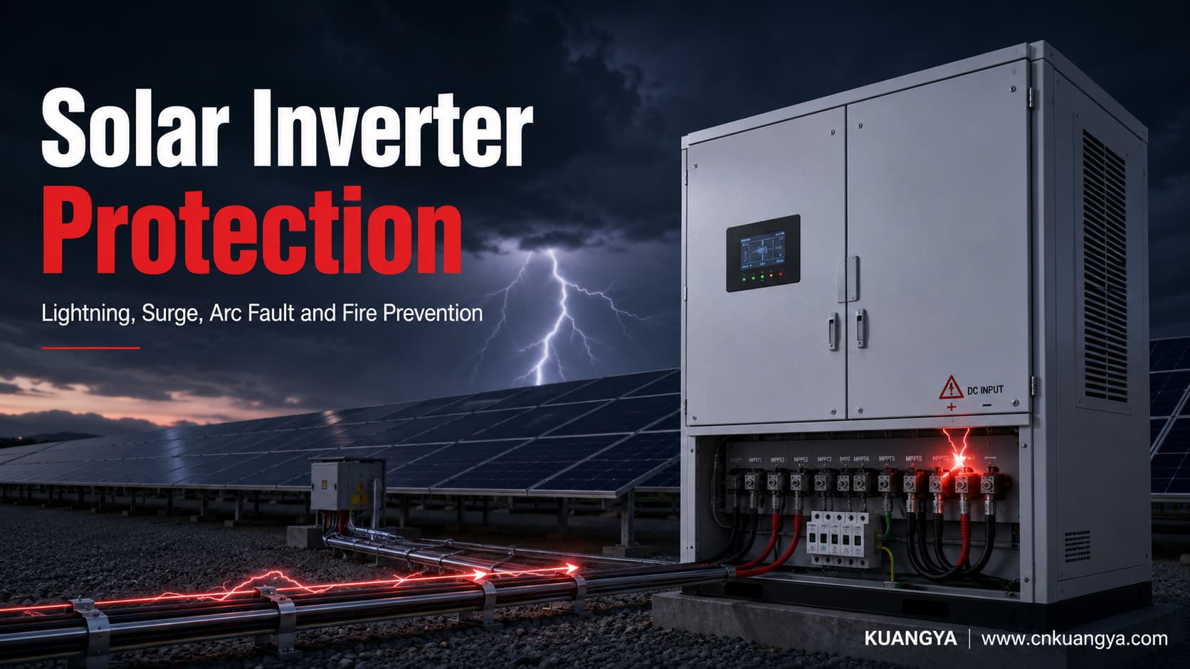 Solar Inverter Protection against lightning, electrical surges, DC arc faults and fire