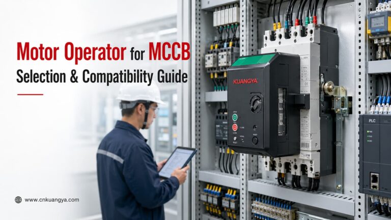 Motor operator for MCCB installed in an industrial control panel