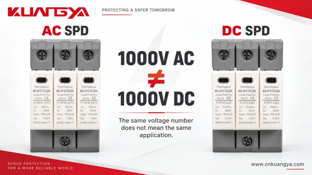 1000V AC SPD vs 1000V DC SPD voltage rating
