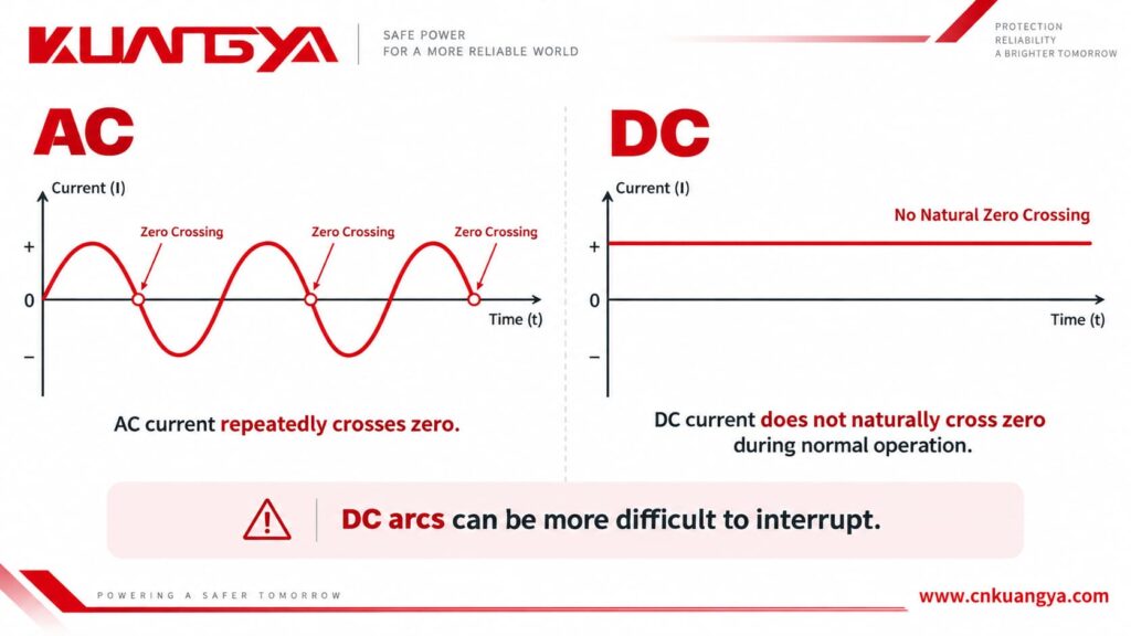 AC zero crossing compared with DC current for SPD applications