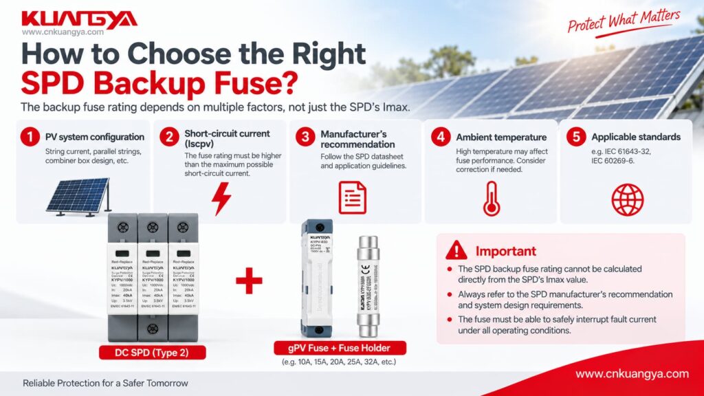 Checking SPD datasheet before selecting backup fuse