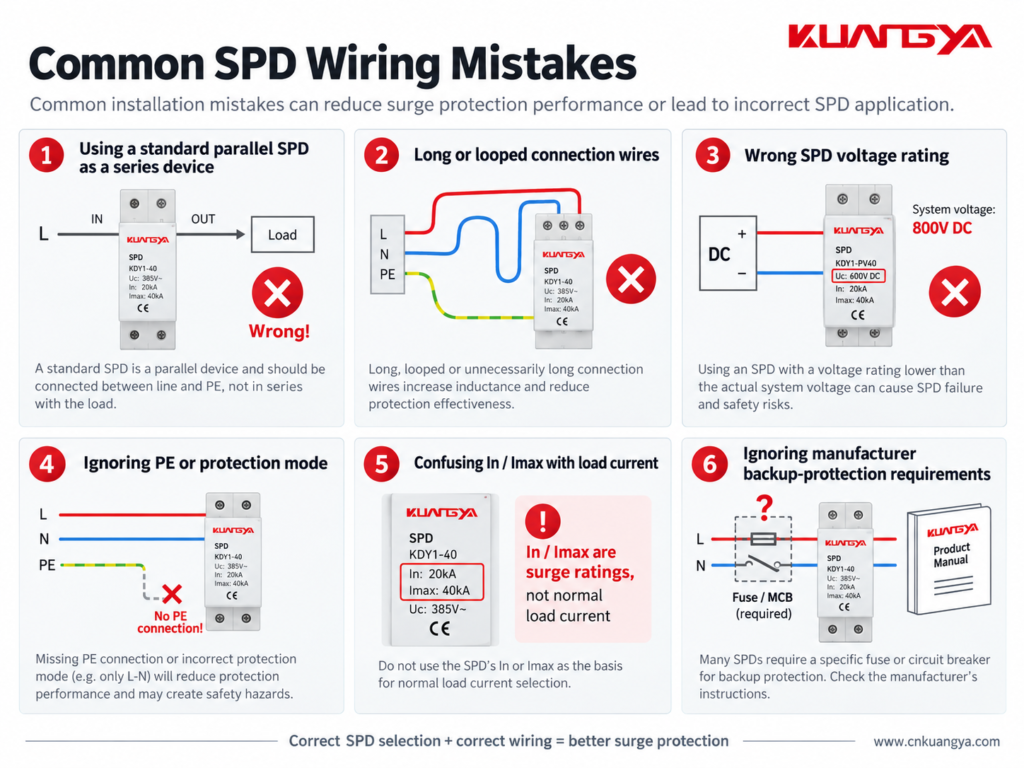 Common SPD wiring mistakes in surge protection installations