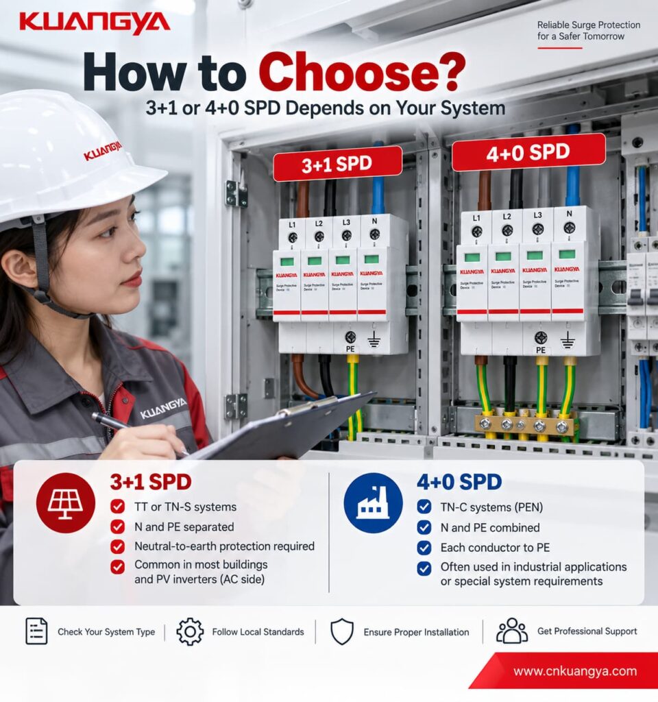 How to identify 3+1 and 4+0 SPD from wiring diagram