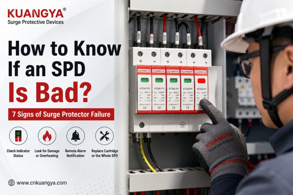 How to know if an SPD is bad by checking the surge protector status indicator