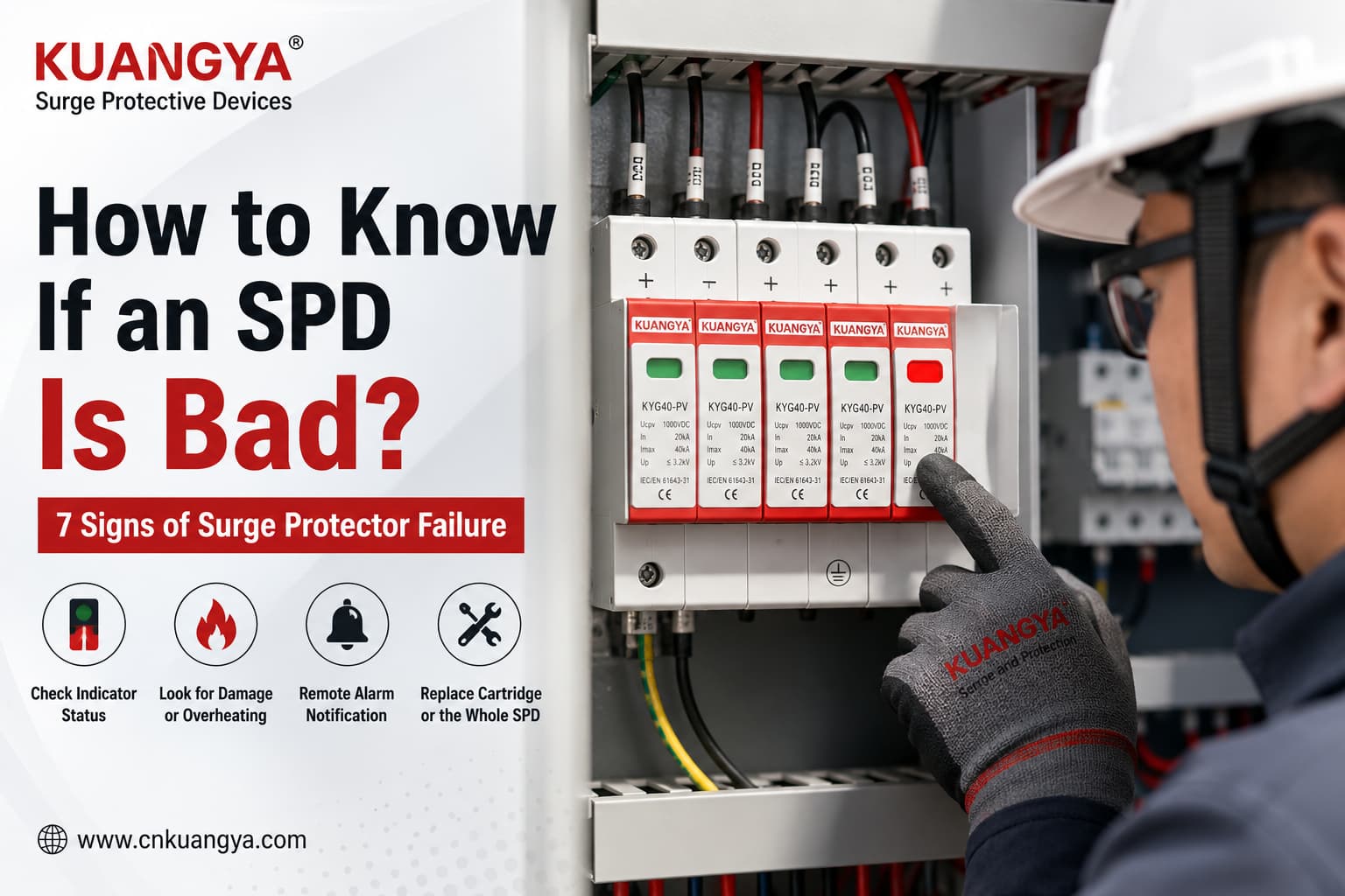 How to know if an SPD is bad by checking the surge protector status indicator