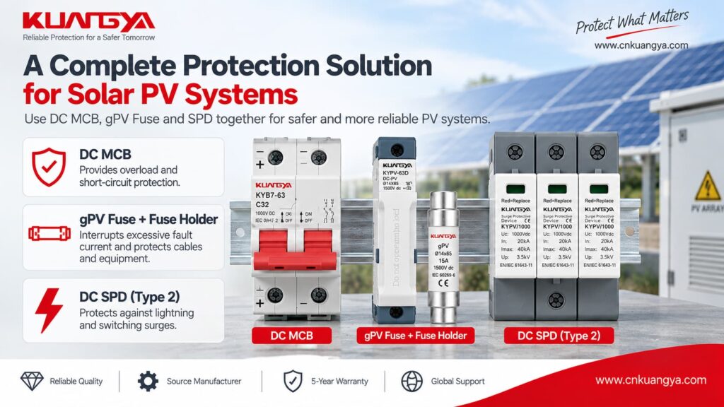 PV DC SPD and gPV fuse backup protection