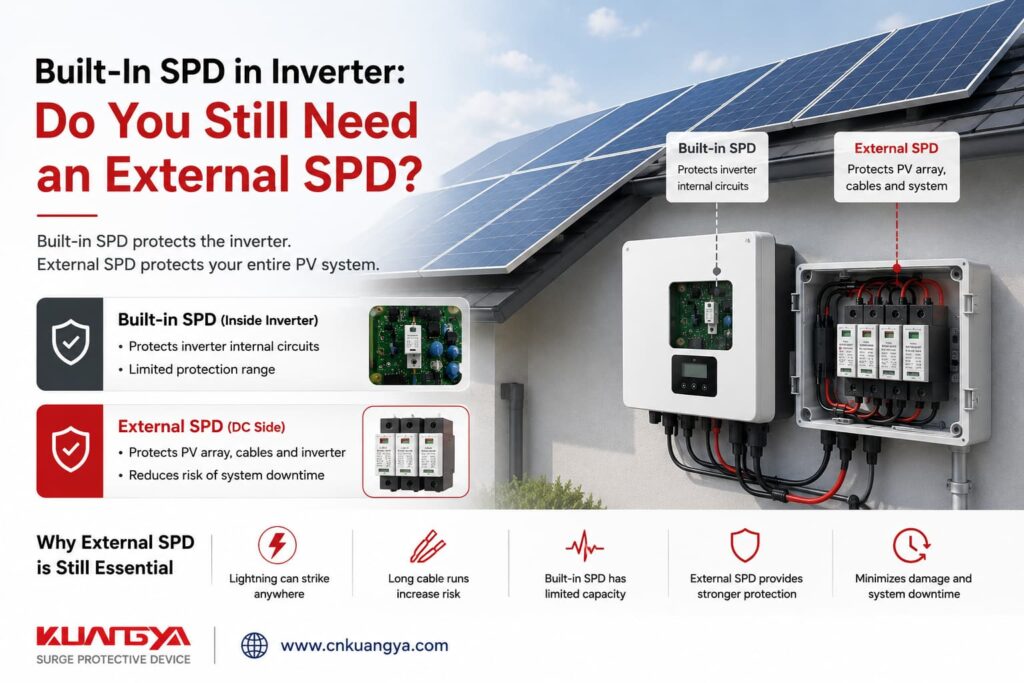 Solar PV system with external lightning protection and separation distance