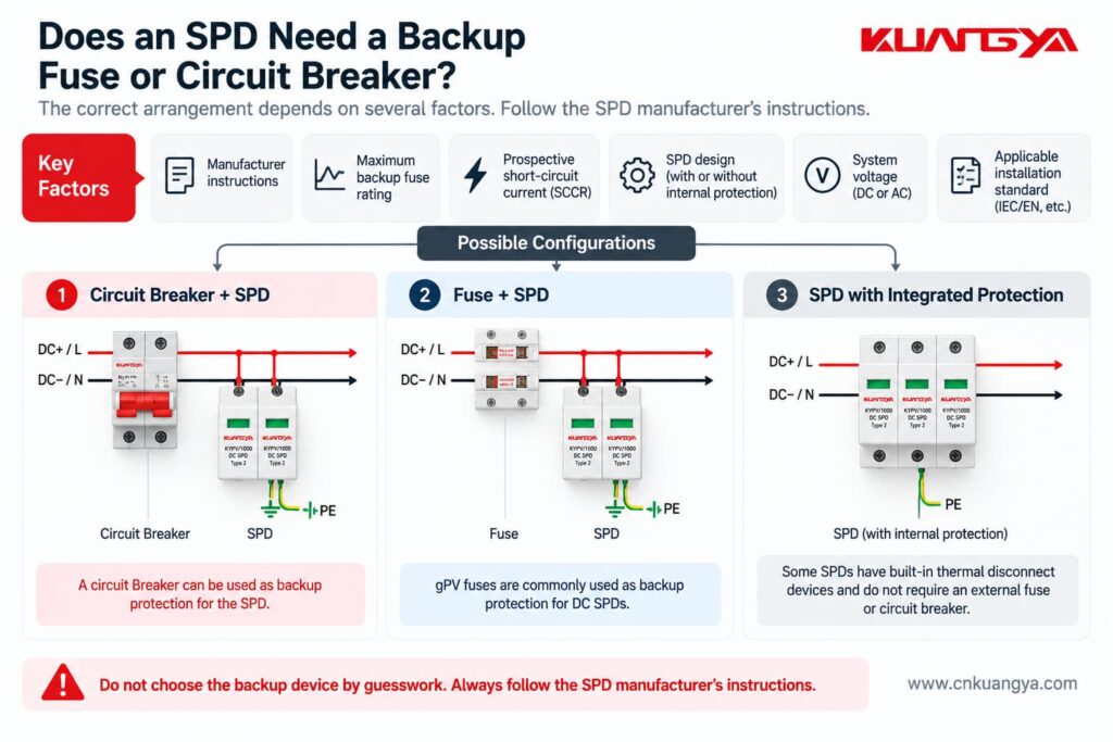 SPD backup fuse and circuit breaker selection factors