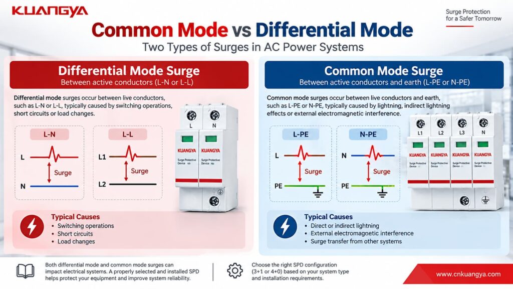SPD common mode vs differential mode surge protection paths