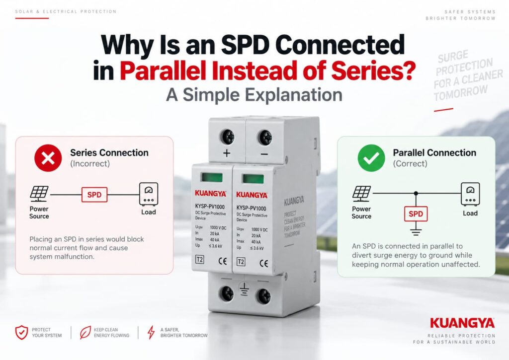 SPD connected in parallel instead of series wiring comparison