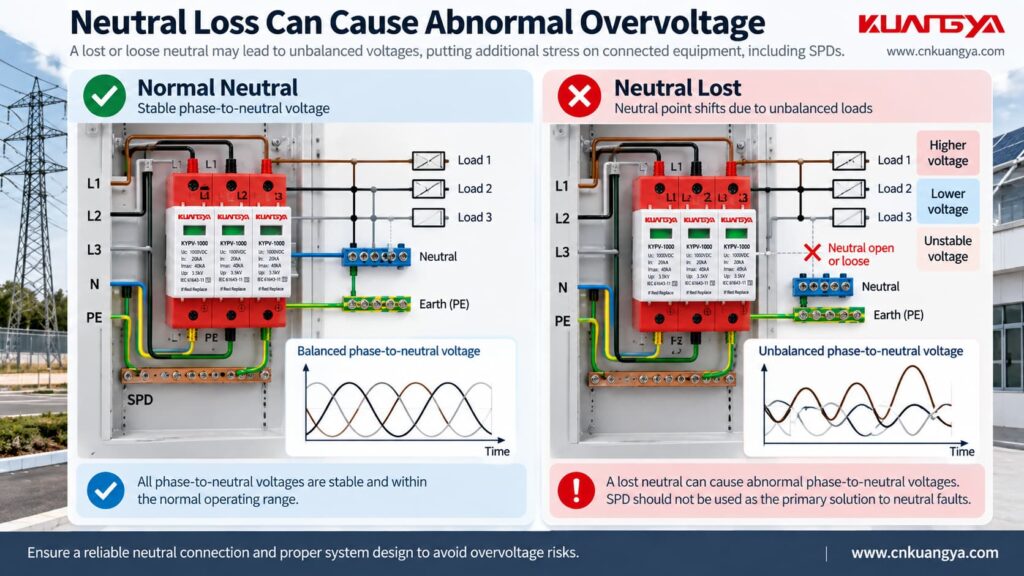 SPD overvoltage caused by neutral loss