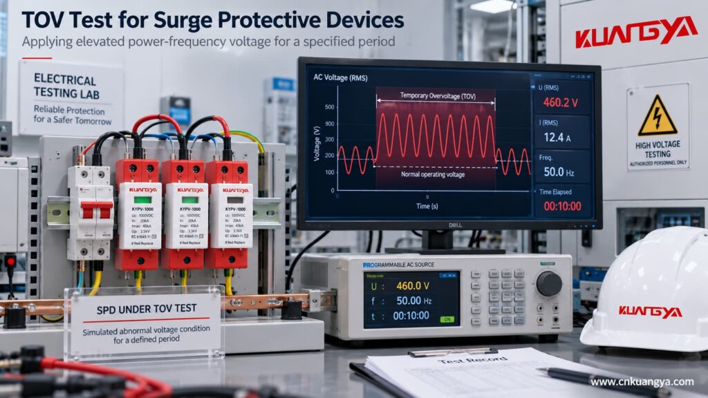 SPD temporary overvoltage laboratory test example