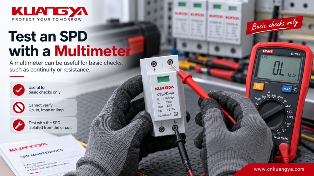 testing an SPD with a multimeter for basic checks