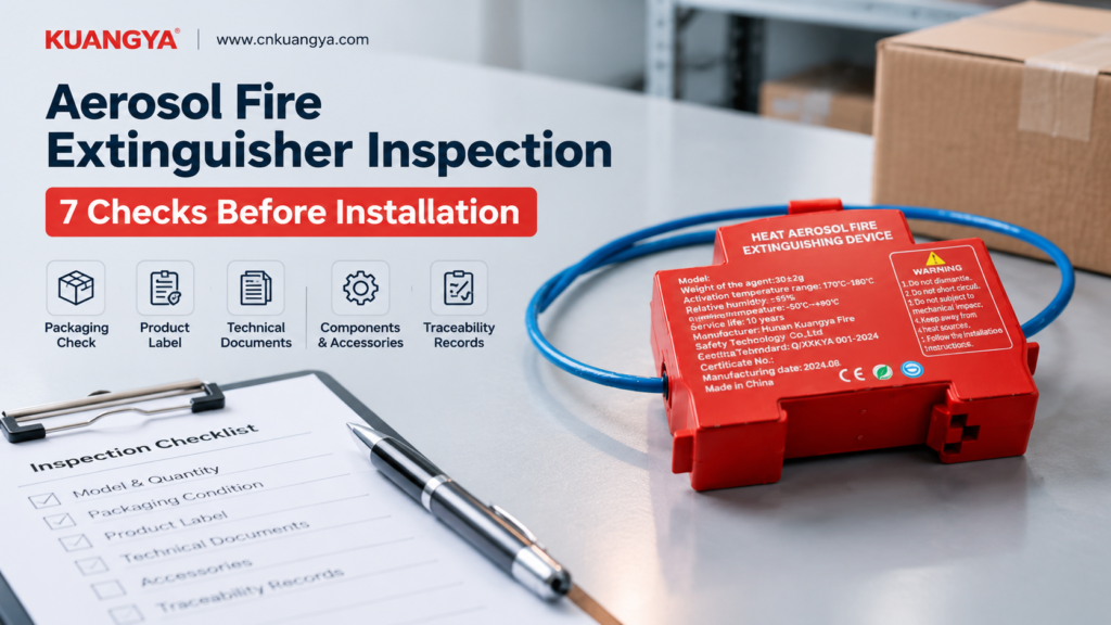 Aerosol fire extinguisher inspection before installation