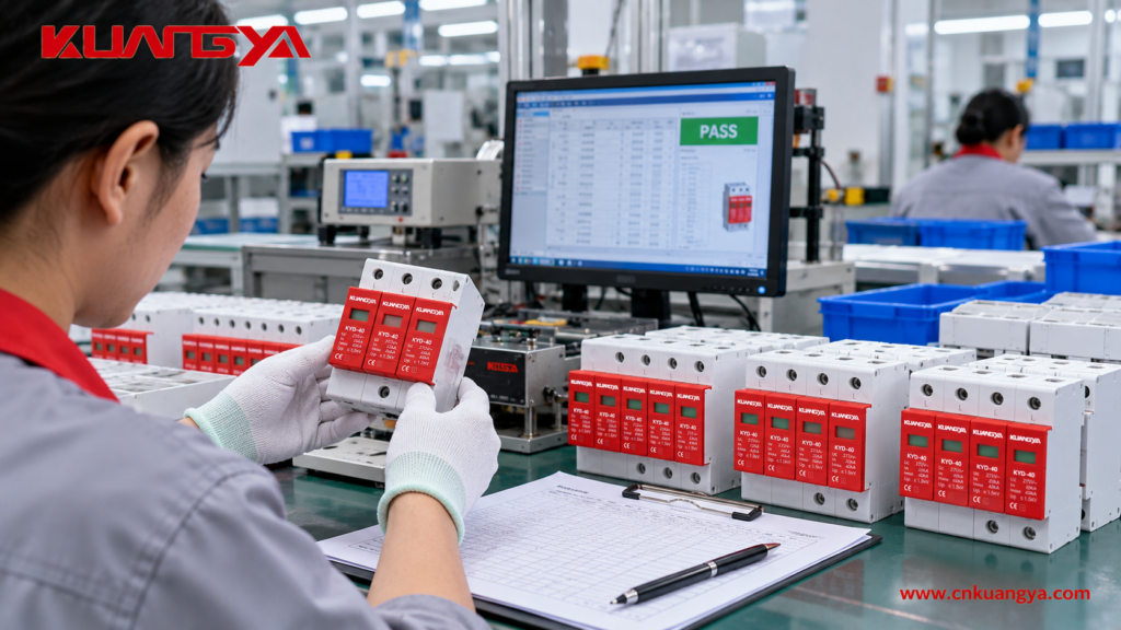 KUANGYA surge protective device factory quality inspection and batch checking process